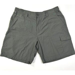 Columbia PFG Fishing Shorts Mens Size 36 Cargo Gray Polyester Hiking 8" Inseam